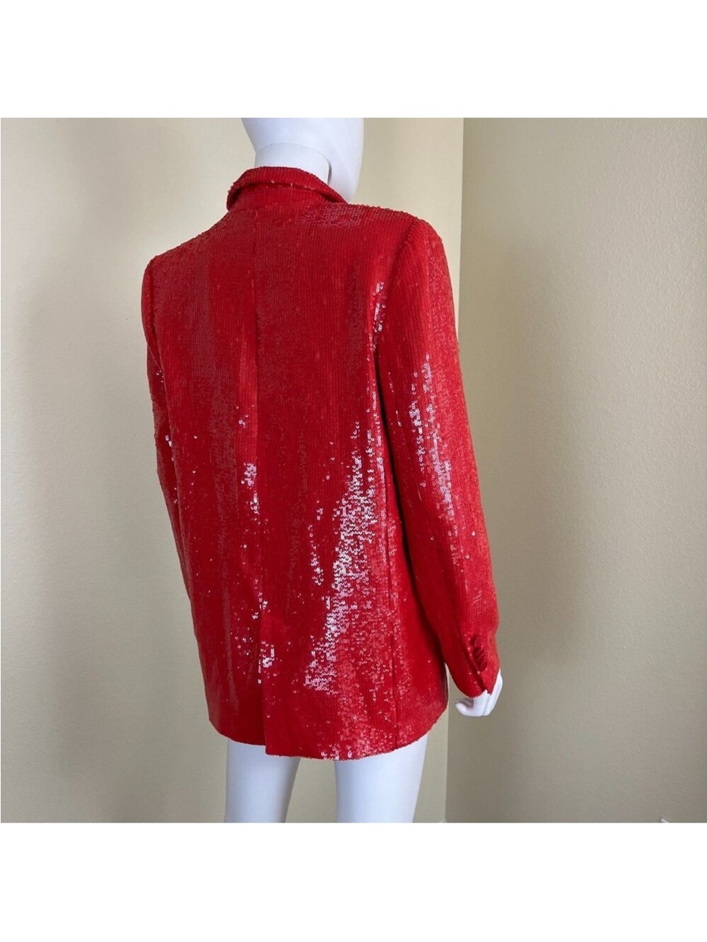 NWOT Zara Red Sequin Blazer Jacket - Statement Piece Sz S - Picture 13 of 13